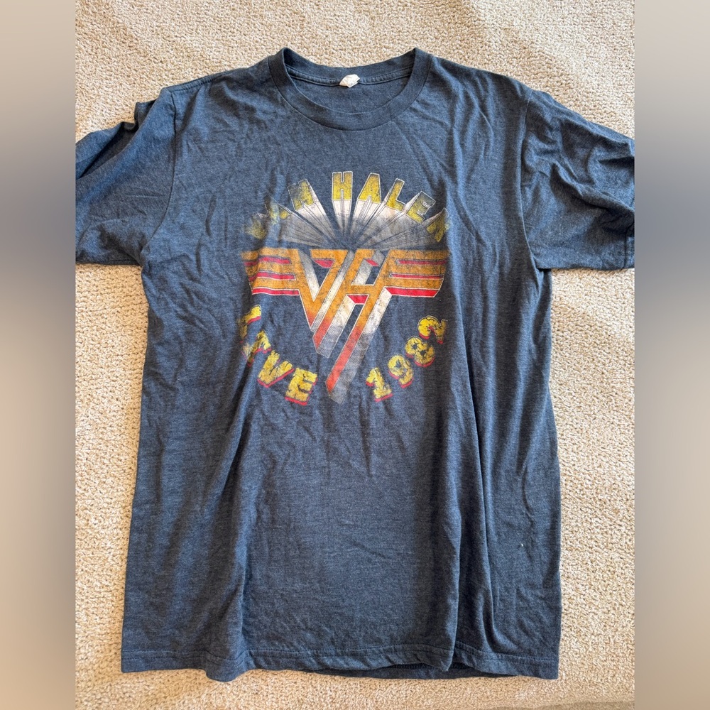 blue washed graphic tee